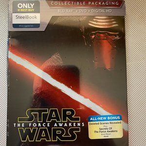 BRAND NEW & SEALED STAR WARS THE FORCE AWAKENS STEELBOOK BLU RAY+DVD+DIGITAL HD